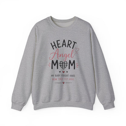 Sweatshirt — "Heart Angel Mom" Memorial Crewneck for Grieving Mothers