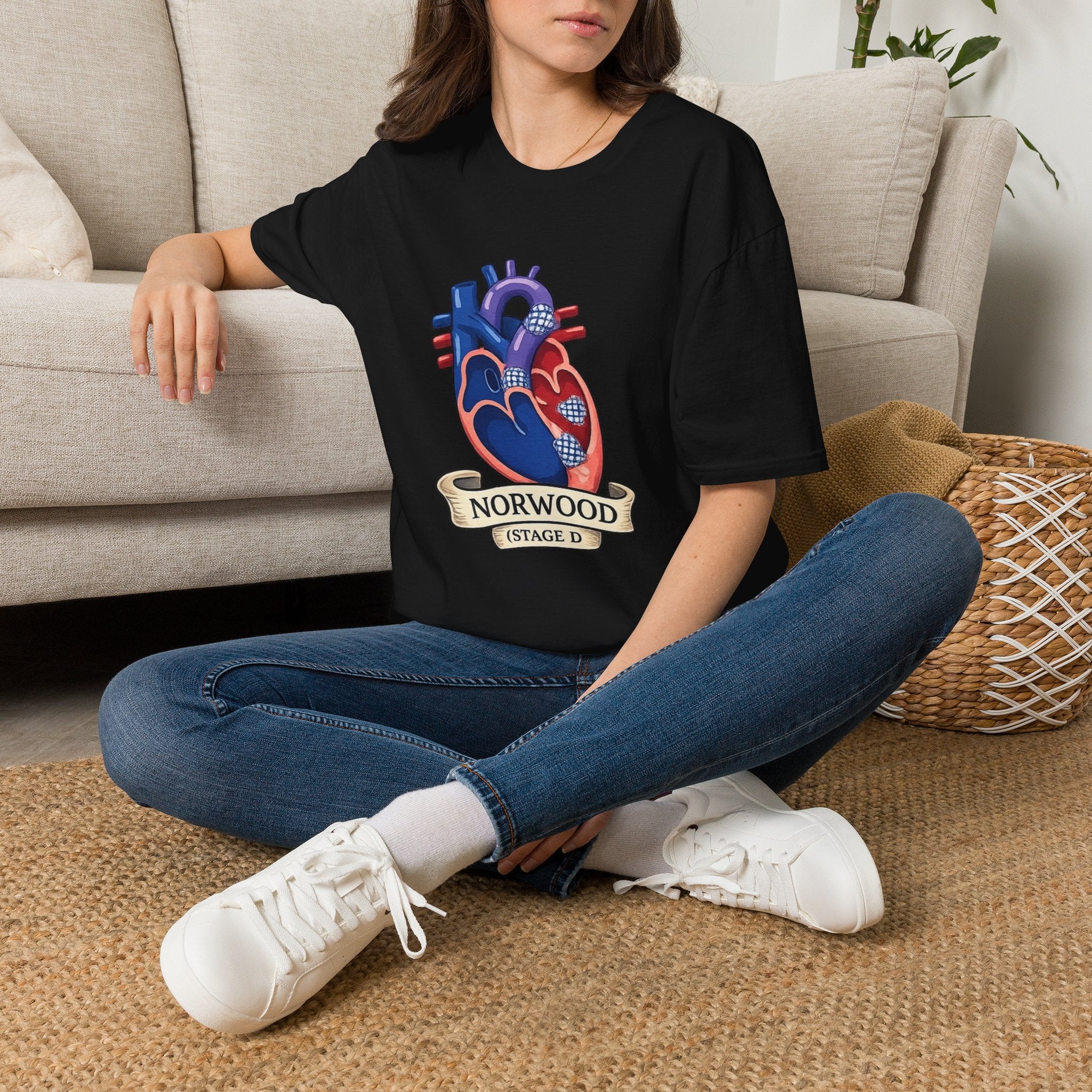 Anatomical Heart T-Shirt — Norwood Stage II Cardiology Design
