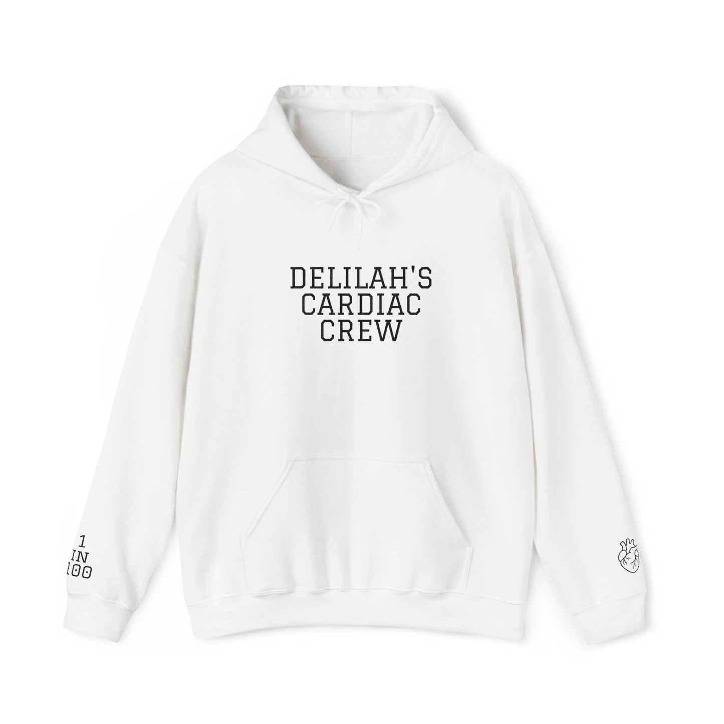 Delilah’s Cardiac Crew Hoodie — Personalized Heart Health Awareness Pullover