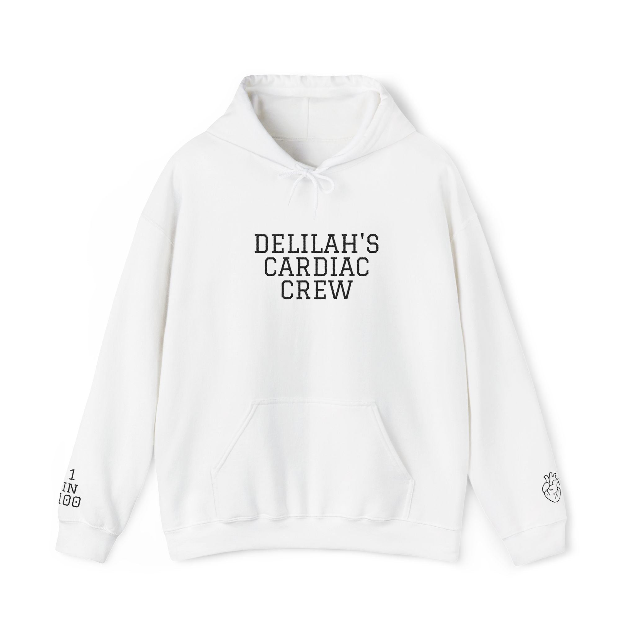 Delilah’s Cardiac Crew Hoodie — Personalized Heart Health Awareness Pullover
