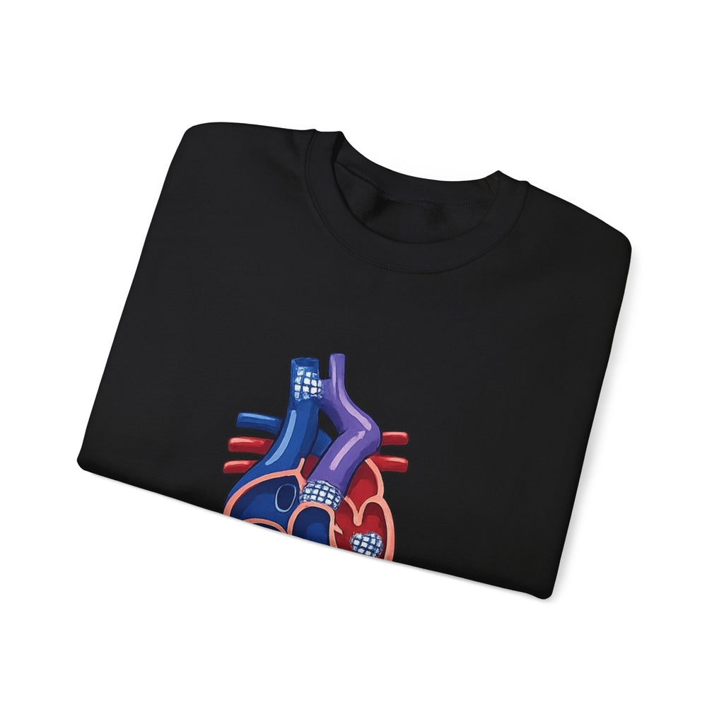 Heart Guitar Crewneck Sweatshirt — Personalized "GLENN (STAGE ID)" Musician Design