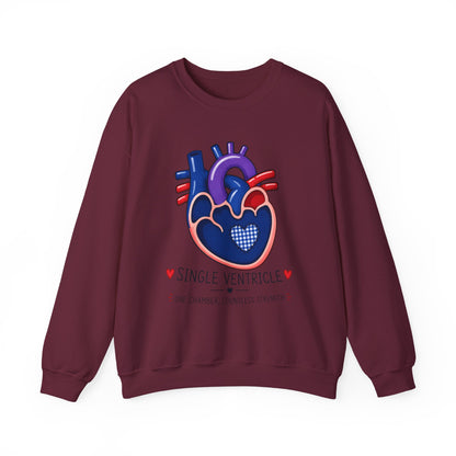Single Ventricle Crewneck Sweatshirt — Congenital Heart Awareness Pullover