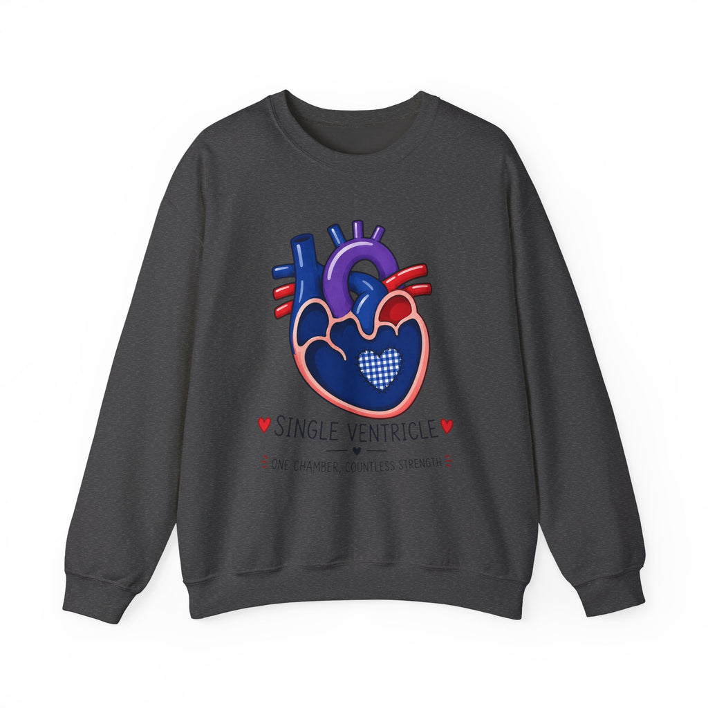 Single Ventricle Crewneck Sweatshirt — Congenital Heart Awareness Pullover