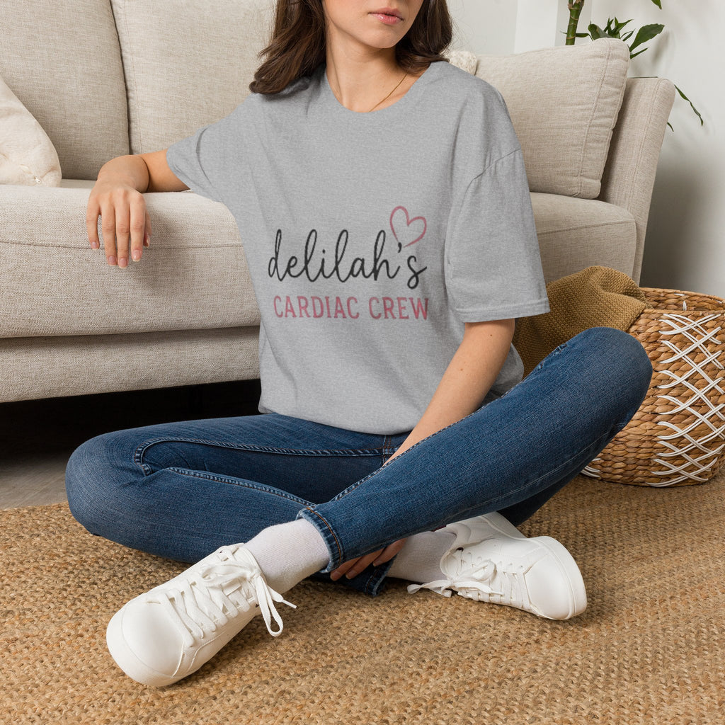 Delilah’s Cardiac Crew T-Shirt – Personalized Heartbeat Nurse/Medical Team Tee