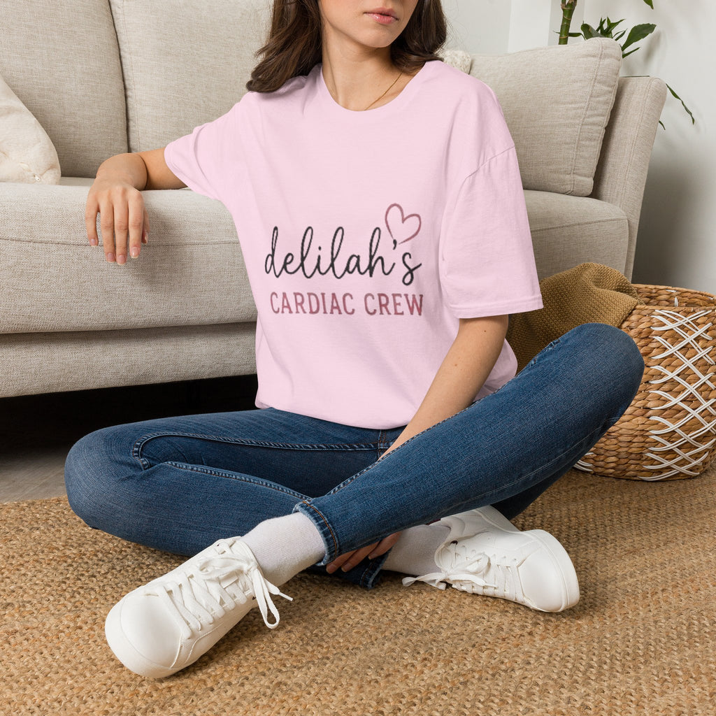 Delilah’s Cardiac Crew T-Shirt – Personalized Heartbeat Nurse/Medical Team Tee