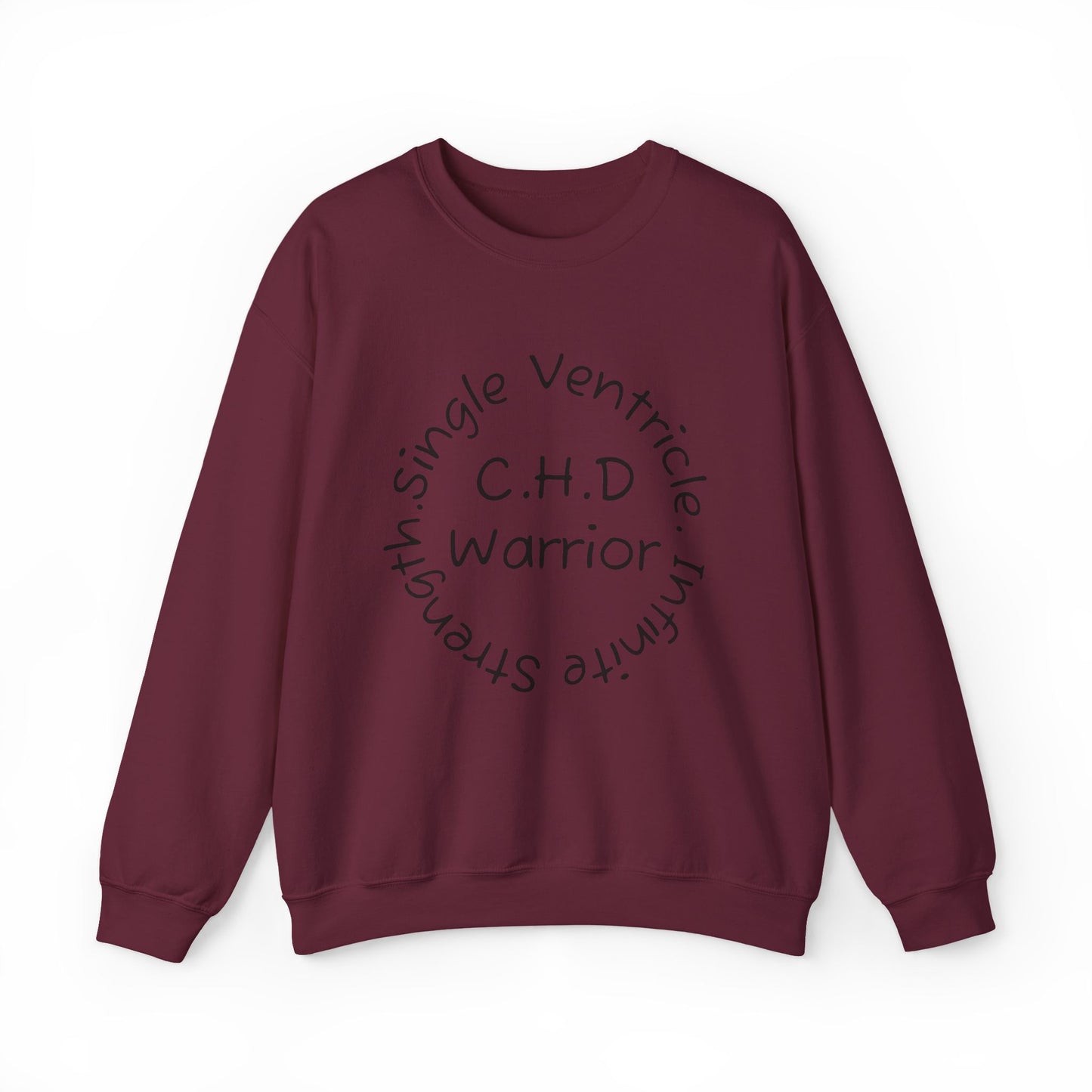 CHD Warrior Crewneck Sweatshirt — Single Ventricle, Tiny & Strong Circulation Awareness