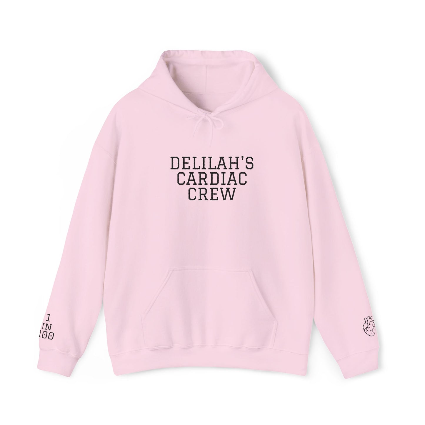Delilah’s Cardiac Crew Hoodie — Personalized Heart Health Awareness Pullover