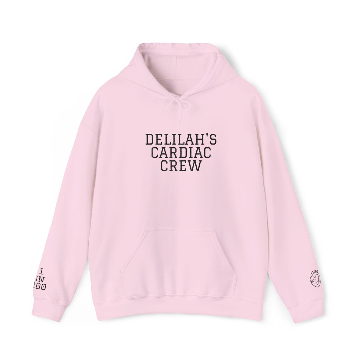 Delilah’s Cardiac Crew Hoodie — Personalized Heart Health Awareness Pullover