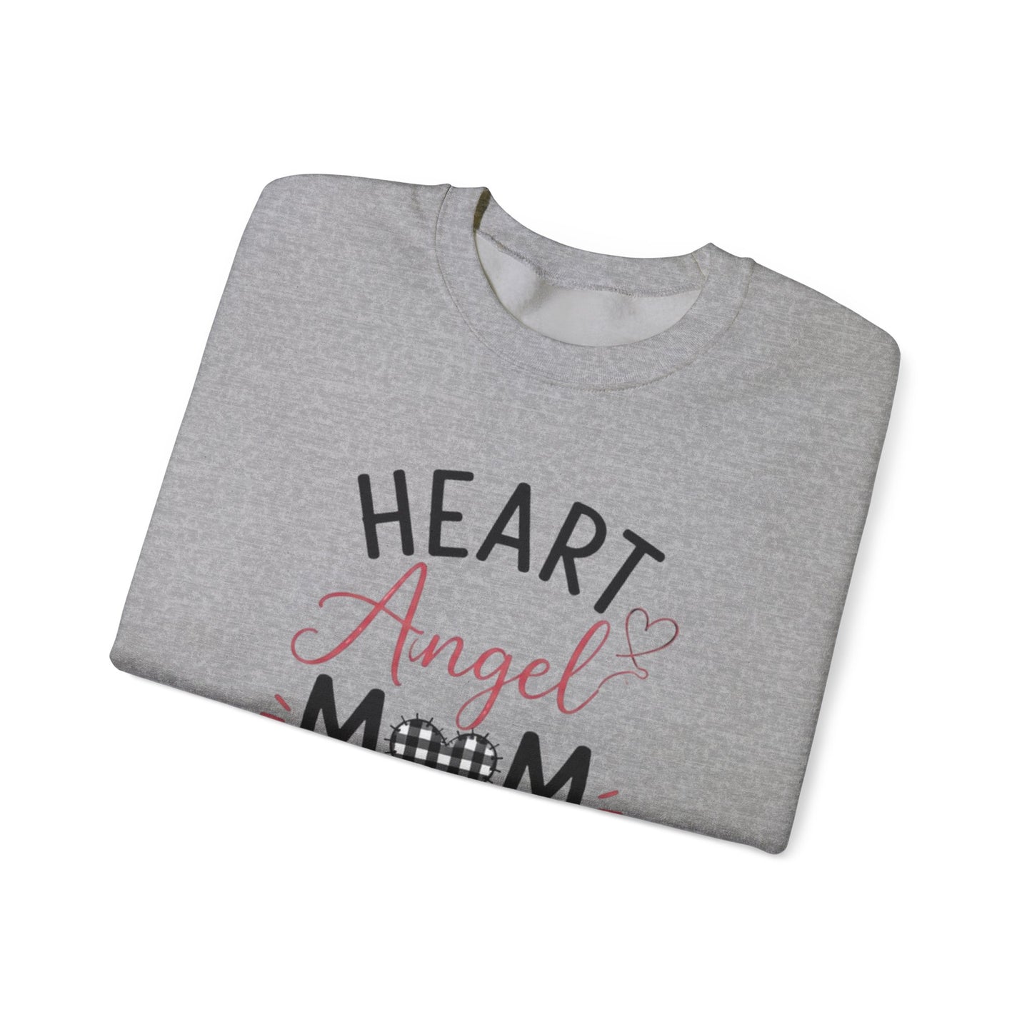 Sweatshirt — "Heart Angel Mom" Memorial Crewneck for Grieving Mothers