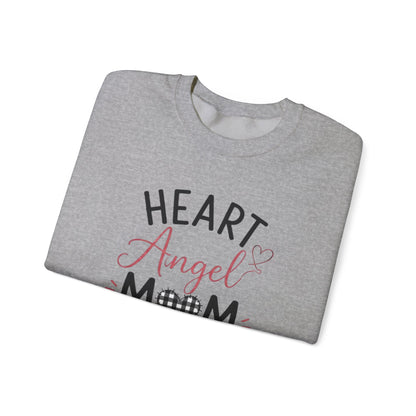 Sweatshirt — "Heart Angel Mom" Memorial Crewneck for Grieving Mothers