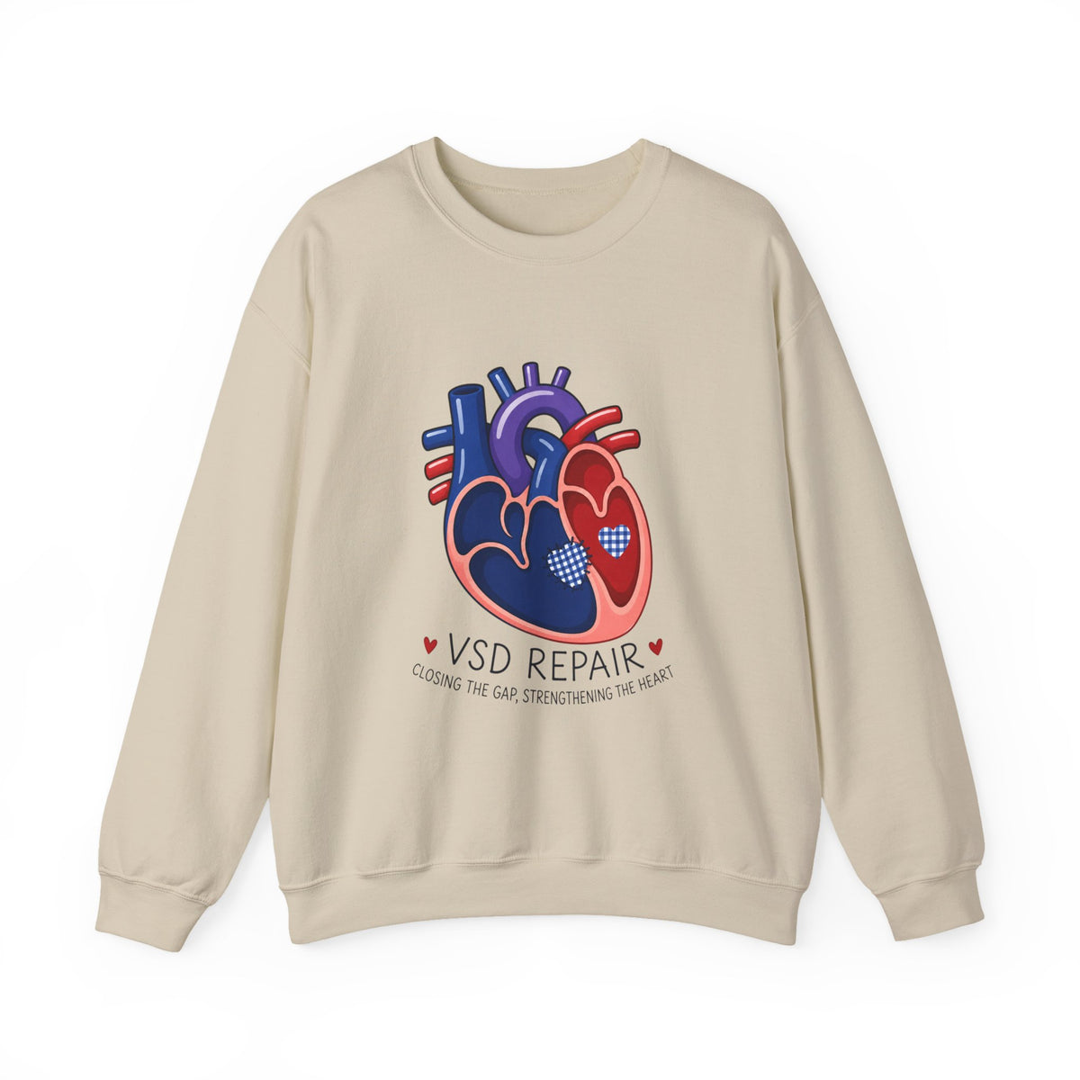 VSD Repair Heart Crewneck Sweatshirt — Congenital Heart Defect Awareness