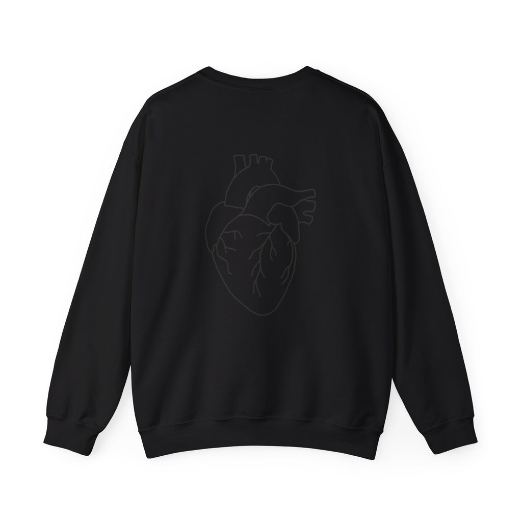 T.O.F. Tough Crewneck Sweatshirt — Minimal Heart Graphic