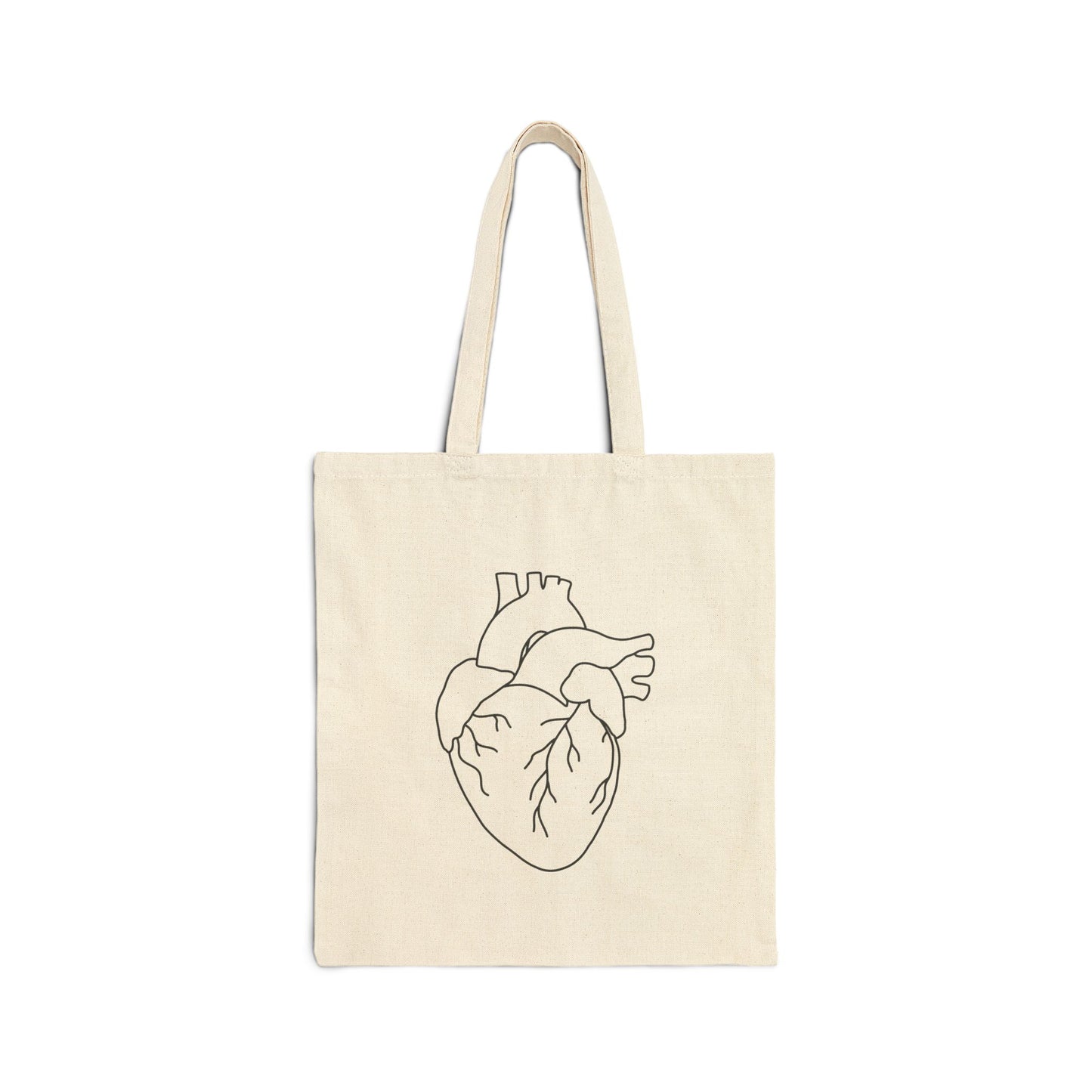 Heart Warrior Canvas Tote — Anatomical Heart Illustration Cotton Bag