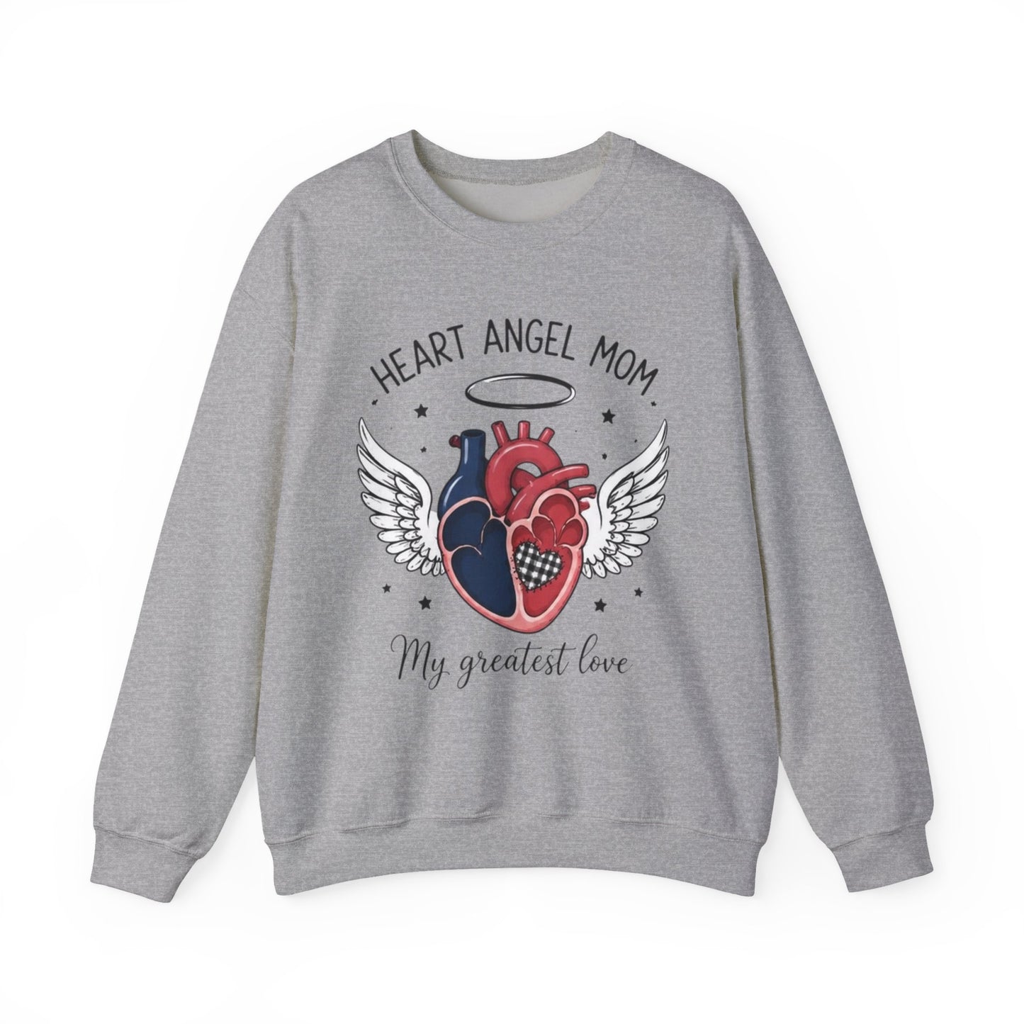 Heart Angel Mom Sweatshirt — “My Greatest Love” Memorial Crewneck