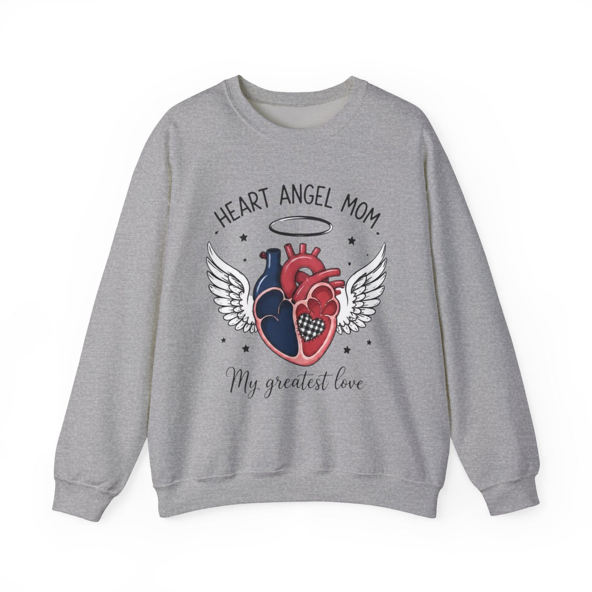 Heart Angel Mom Sweatshirt — “My Greatest Love” Memorial Crewneck