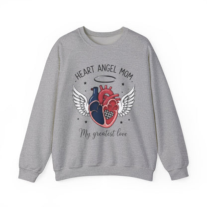 Heart Angel Mom Sweatshirt — “My Greatest Love” Memorial Crewneck