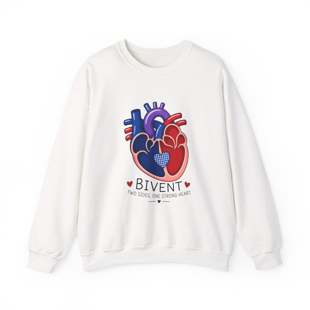 Bivent Heart Anatomy Sweatshirt — Bi Pride ‘Two Sides, One Strong Heart’ Crewneck