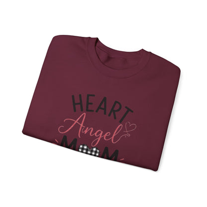 Sweatshirt — "Heart Angel Mom" Memorial Crewneck for Grieving Mothers