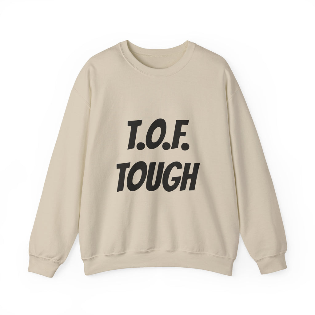 T.O.F. Tough Crewneck Sweatshirt — Minimal Heart Graphic