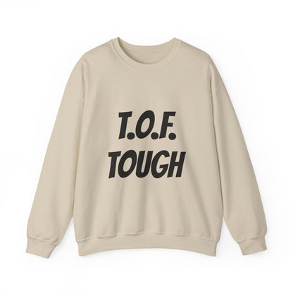 T.O.F. Tough Crewneck Sweatshirt — Minimal Heart Graphic
