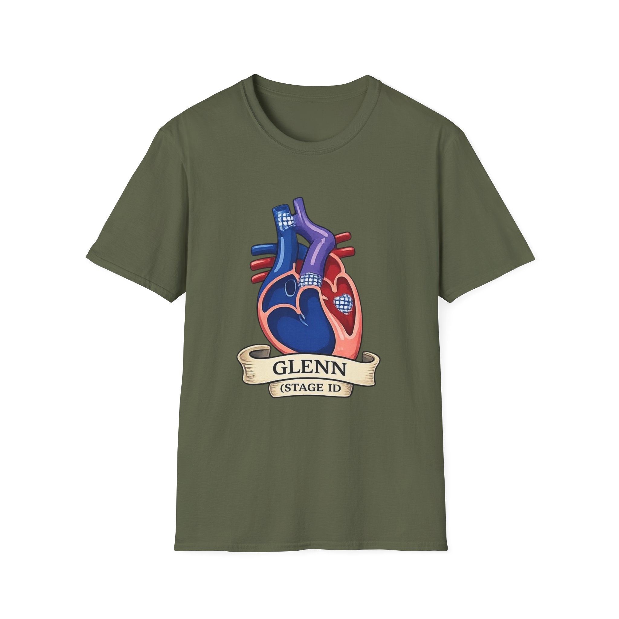 Anatomical Heart T-Shirt — Personalized "Glenn (Stage II)" Medical Art Tee