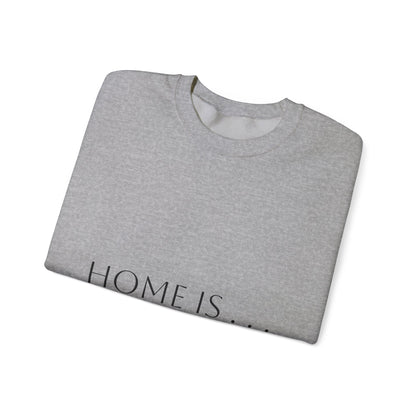Home Is… Crewneck Sweatshirt — “Wherever Cardiology Admits Us” Cardiology Doctor Gift
