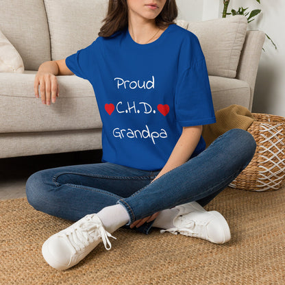 Proud C.H.D. T‑Shirt — Heart Support Shirt for CHD Awareness (Grandpa)