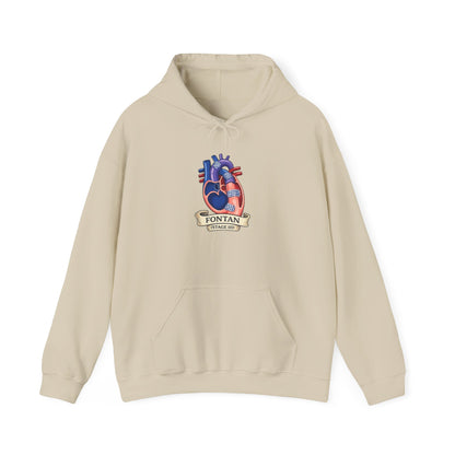 Anatomical Heart Hoodie — 'Fountain of Love' Graphic Pullover