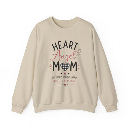 Sweatshirt — "Heart Angel Mom" Memorial Crewneck for Grieving Mothers