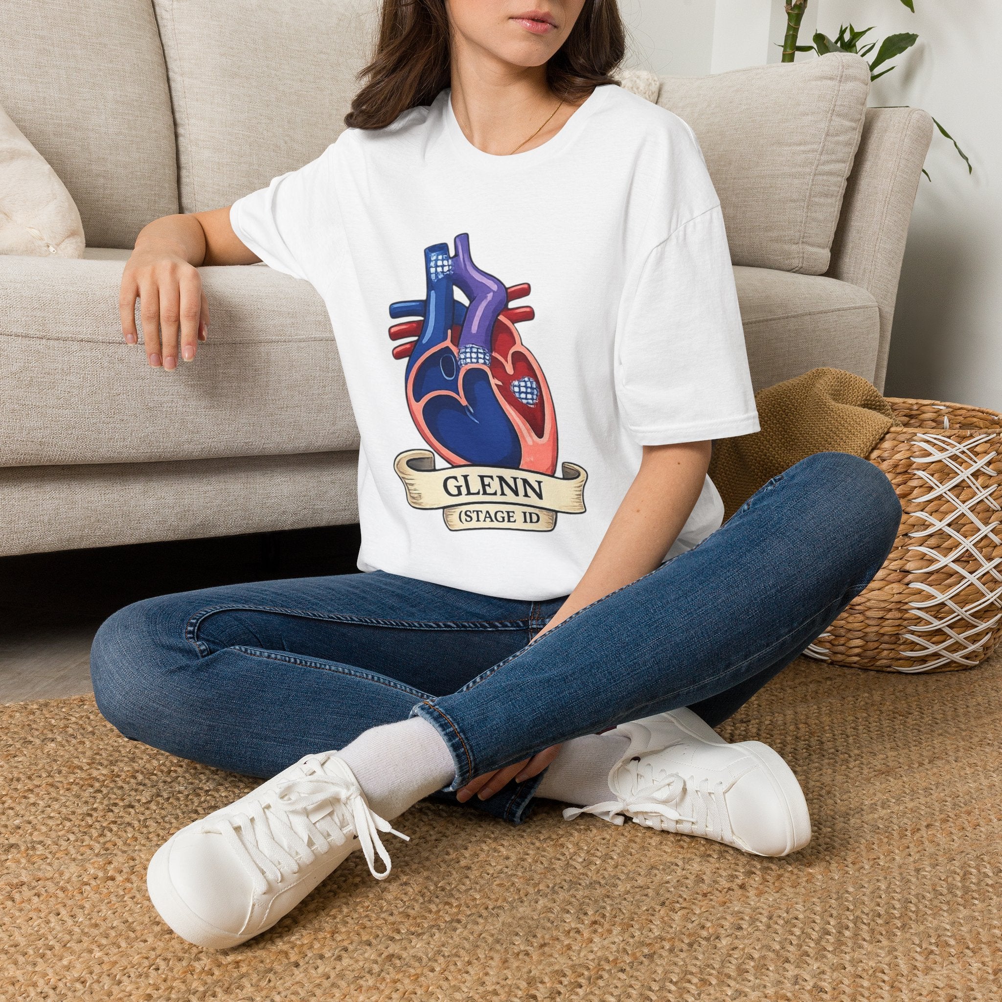 Anatomical Heart T-Shirt — Personalized "Glenn (Stage II)" Medical Art Tee