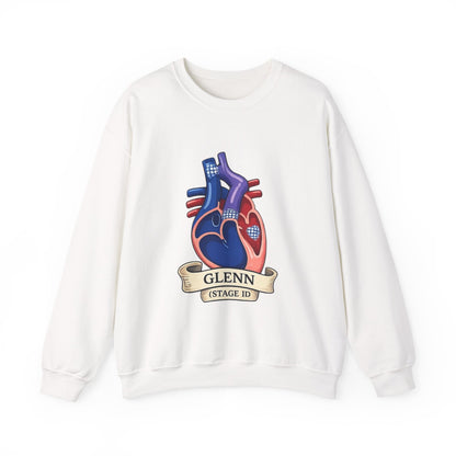 Heart Guitar Crewneck Sweatshirt — Personalized "GLENN (STAGE ID)" Musician Design