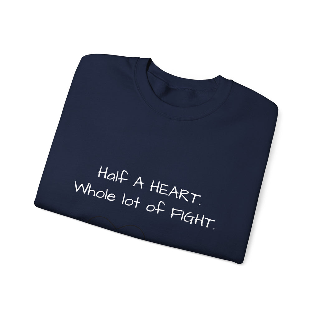 Half a Heart Crewneck Sweatshirt — HLHS awareness