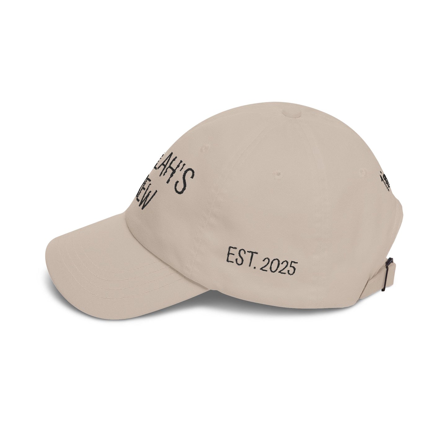 Delilah's Crew Embroidered Dad Cap — Personalized White Baseball Hat ("1 in 100" Back)