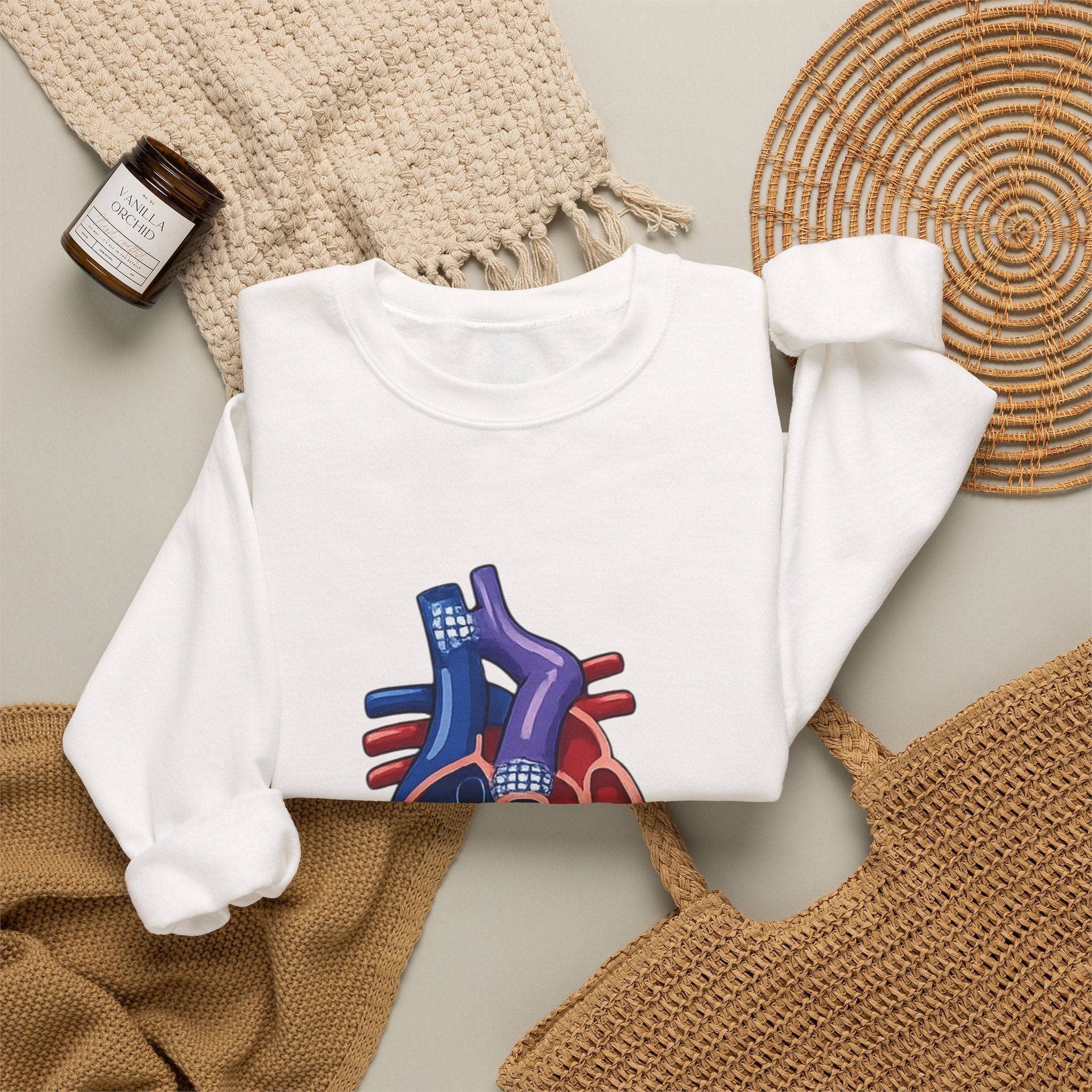 Heart Guitar Crewneck Sweatshirt — Personalized "GLENN (STAGE ID)" Musician Design