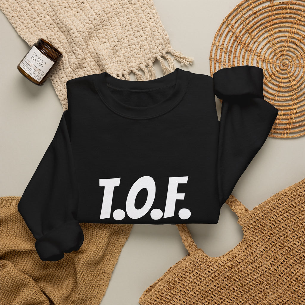 T.O.F. Tough Crewneck Sweatshirt — Minimal Heart Graphic