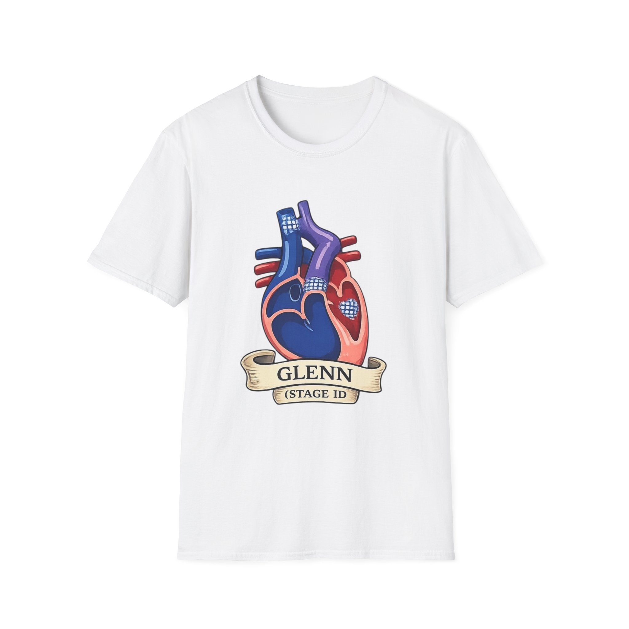 Anatomical Heart T-Shirt — Personalized "Glenn (Stage II)" Medical Art Tee