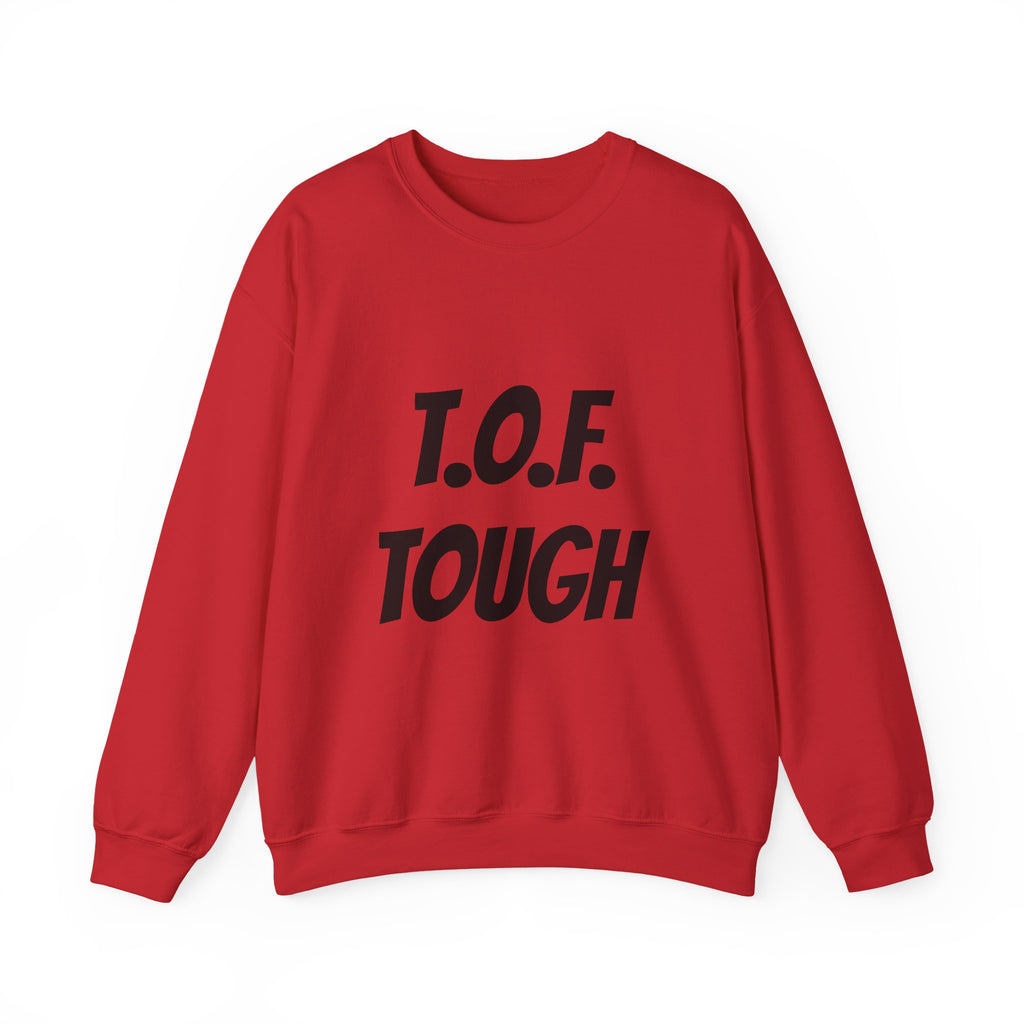 T.O.F. Tough Crewneck Sweatshirt — Minimal Heart Graphic