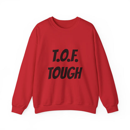 T.O.F. Tough Crewneck Sweatshirt — Minimal Heart Graphic