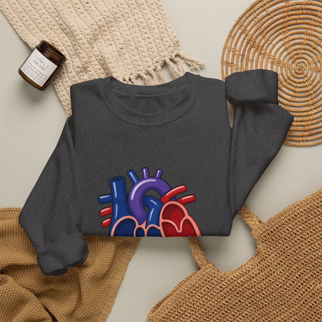 VSD Repair Heart Crewneck Sweatshirt — Congenital Heart Defect Awareness