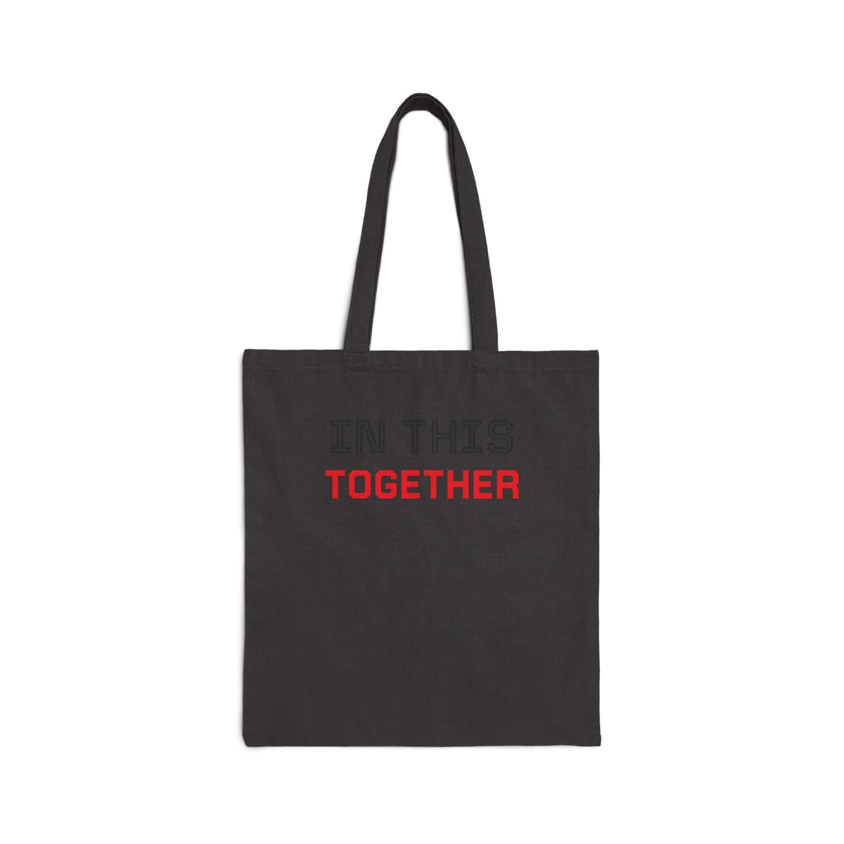 In This Together Tote Bag – Heart Illustration Cotton Canvas Grocery & Everyday Tote