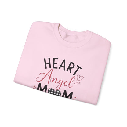 Sweatshirt — "Heart Angel Mom" Memorial Crewneck for Grieving Mothers