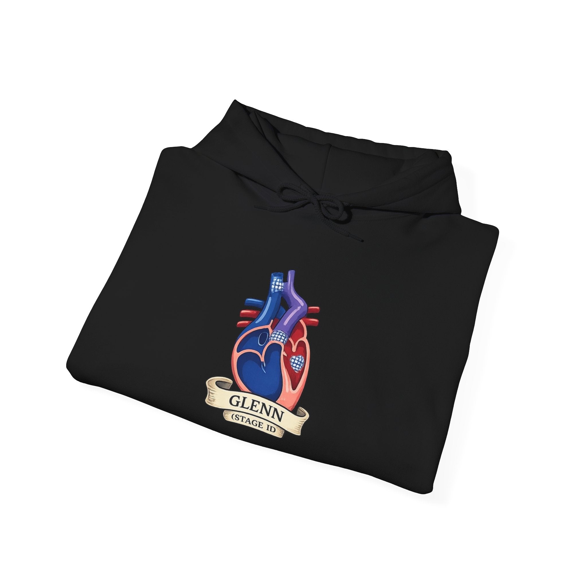 Anatomical Heart Hoodie — 'GLENN' Banner Vintage Tattoo Sweatshirt