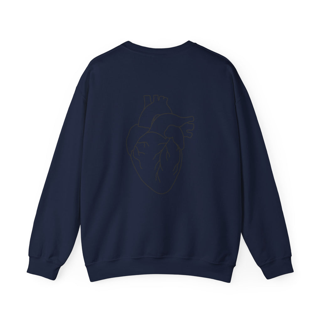 T.O.F. Tough Crewneck Sweatshirt — Minimal Heart Graphic