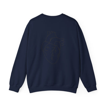 T.O.F. Tough Crewneck Sweatshirt — Minimal Heart Graphic