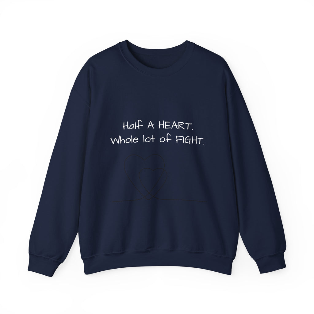 Half a Heart Crewneck Sweatshirt — HLHS awareness