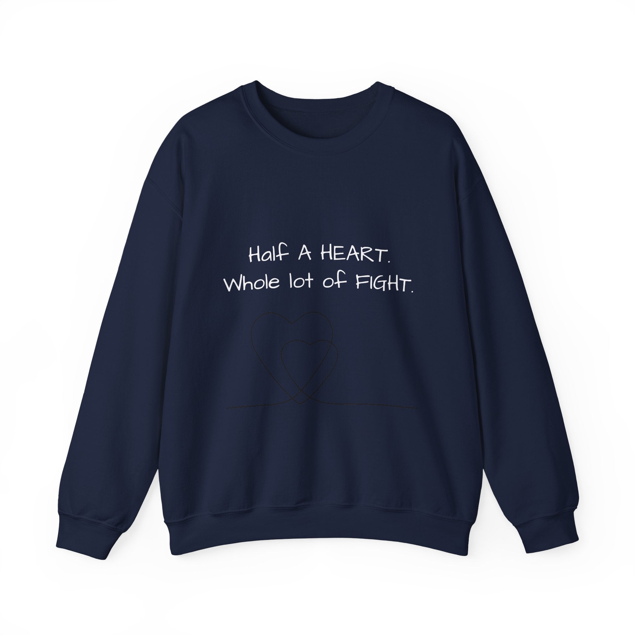Half a Heart Crewneck Sweatshirt — HLHS awareness