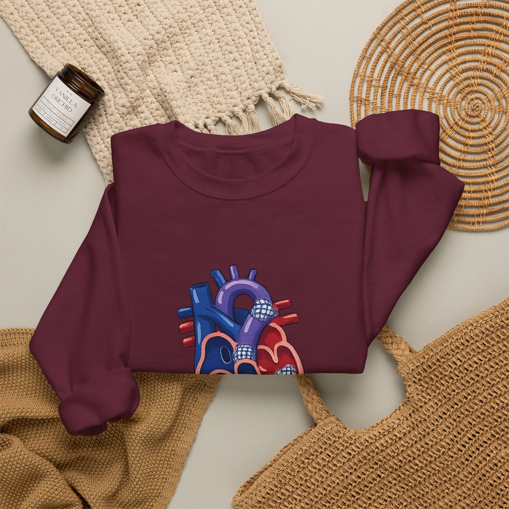 Crewneck Sweatshirt — Norwood Stage D Anatomical Heart Design