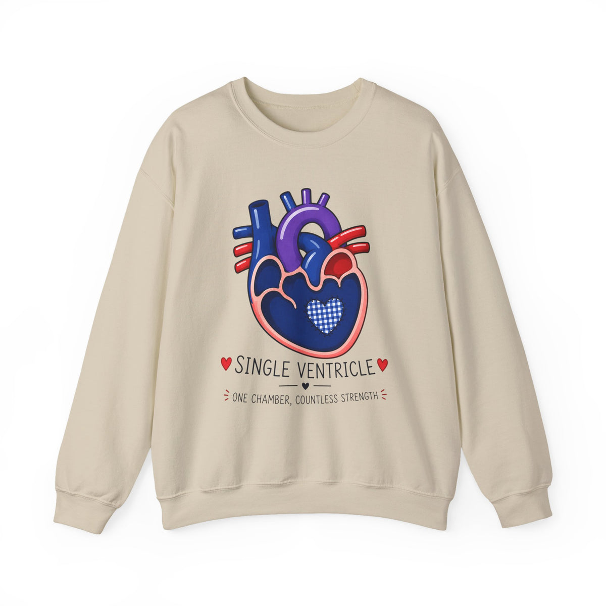 Single Ventricle Crewneck Sweatshirt — Congenital Heart Awareness Pullover