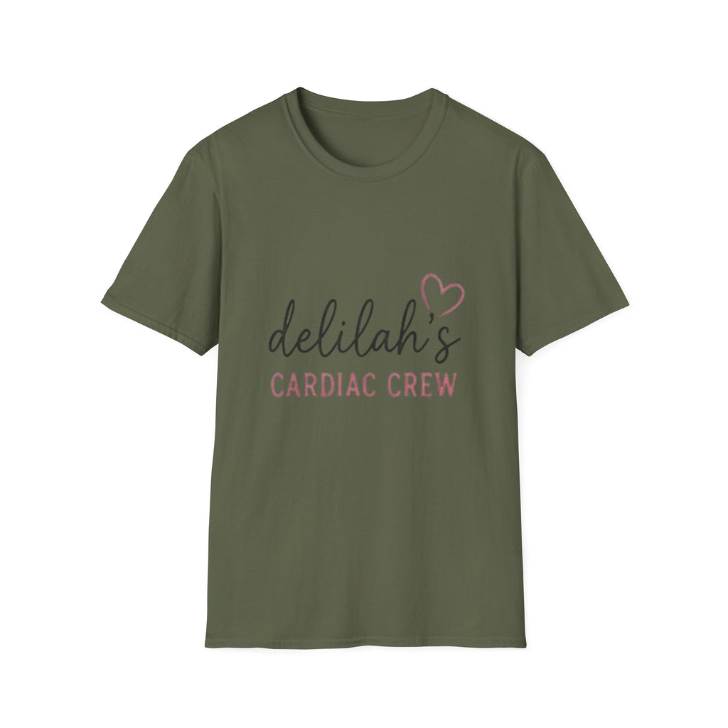 Delilah’s Cardiac Crew T-Shirt – Personalized Heartbeat Nurse/Medical Team Tee
