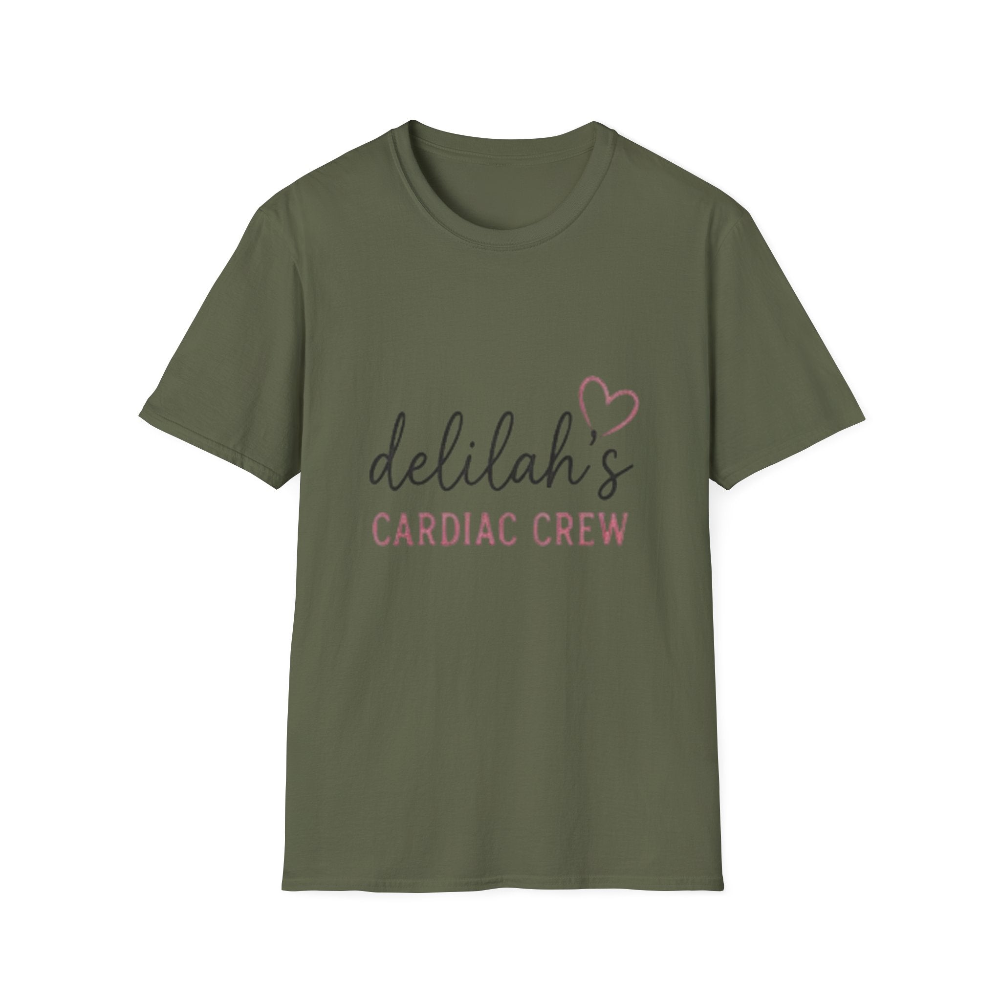 Delilah’s Cardiac Crew T-Shirt – Personalized Heartbeat Nurse/Medical Team Tee